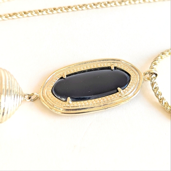 Kendra Scott Charlsea Glam Rock Necklace Iridescent Dichroic Glass Chain Fringe - Picture 6 of 12